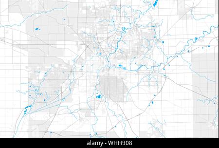 Carte de la zone riche vecteur détaillées de Fort Wayne, Indiana, États-Unis d'Amérique. Modèle de carte pour la décoration. Illustration de Vecteur