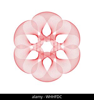 Fleur géométrique abstrait symbole vecteur fractale Modèle de conception de logo graphique Illustration de Vecteur