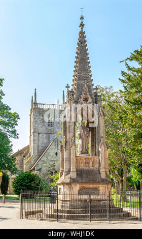 Monument Bishop Hoopers à St Marys Square, cathédrale de Gloucester, Angleterre Banque D'Images