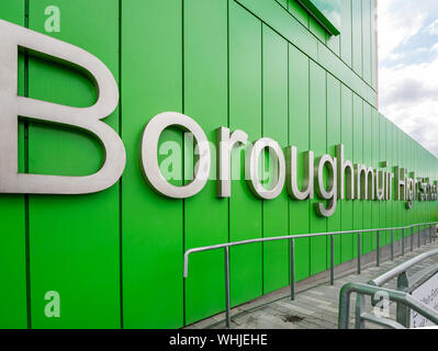 Boroughmuir High School avec un nom audacieux, nouveau bâtiment scolaire ouvert en 2018, Fountainbridge, Édimbourg, Écosse, Royaume-Uni Banque D'Images