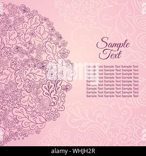 Carte florale Exemple de texte de couleur rose. Illustration de Vecteur