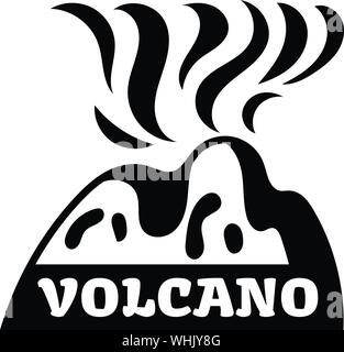 Logo erruption du volcan, le style simple Illustration de Vecteur