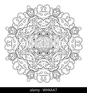 Dentelle motifs. Mandala. Zentangl la relaxation. La coloration à la main Illustration de Vecteur