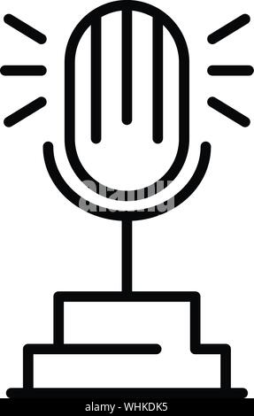 Radio Microphone style du contour, l'icône de l'ester Illustration de Vecteur