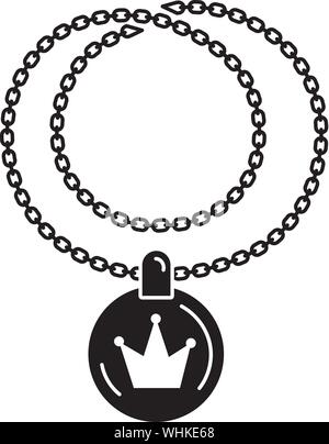 Collier rappeur, icône de style simple. Illustration de Vecteur