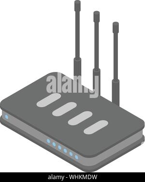 L'icône du routeur, pare-feu style isométrique Illustration de Vecteur