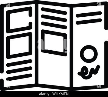 L'icône de brochure publicitaire, style contour Illustration de Vecteur