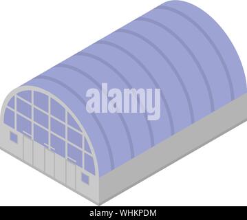 Hangar de la technologie, l'icône de style isométrique Illustration de Vecteur
