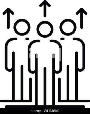 Les gens en place, flèches, style contour Illustration de Vecteur