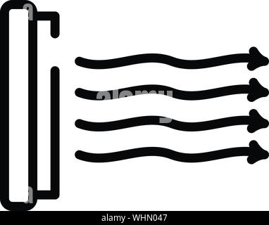 Ventilateur d'échappement, l'icône vue côté style contour Illustration de Vecteur