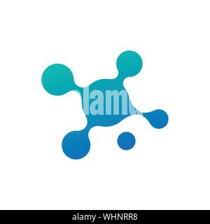 Résumé La structure moléculaire du fluide modèle logo. Technologie science signe. Déposer l'impression. Stock Vector illustration isolé sur fond blanc Illustration de Vecteur