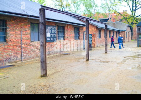 Casernes au camp de concentration d'Auschwitz à Oświęcim, Pologne Banque D'Images