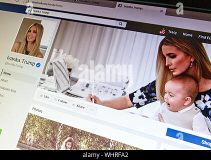 Ivanka trumps page sur Facebook Banque D'Images