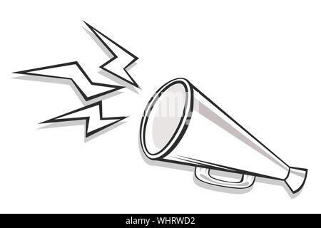 Haut-parleur, d'un mégaphone, porte-Icône ou symbole. Médias sociaux, marketing, publicité, promotion ou concept. Vector illustration. Illustration de Vecteur