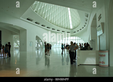 Milwaukee, WI USA. Jul 2018. L'architecture du plafond Vue du Milwaukee Art Museum. Banque D'Images