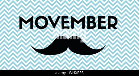Movember. Bannière de vecteur avec moustache et modèle chevron Illustration de Vecteur