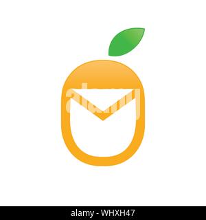 Fruits frais Mail vecteur symbole unique Icône Graphique Modèle de conception de logo Illustration de Vecteur