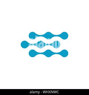 La mise en réseau ou chaîne modèle logo point circle avec structure de connexion en trois lignes parallèles. Vecteur Stock illustration isolé Illustration de Vecteur