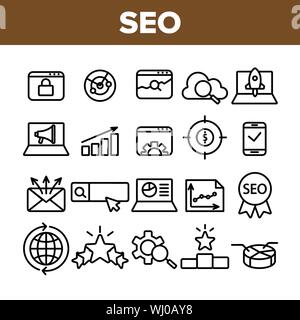 Seo Search Engine Optimization SEO Icons Vector Illustration de Vecteur