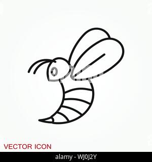 L'icône de l'abeille. Signe des animaux de ferme. Symbole graphique Illustration de Vecteur