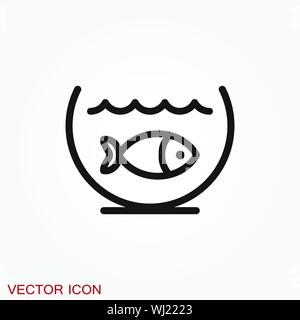Poissons d'Aquarium d'icône vecteur. Télévision poissons d'aquarium d'icône pour votre conception. Illustration de Vecteur