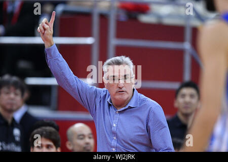 Shanghai, Chine. Credit : MATSUO. 3e, 2019 Sep. Julio Lamas (JPN) Basket-ball : Coupe du Monde de Basket-ball FIBA Chine 2019 Groupe E match entre le Japon - République tchèque à Shanghai Oriental Sports Center à Shanghai, Chine. Credit : MATSUO .K/AFLO SPORT/Alamy Live News Banque D'Images