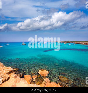 Formentera Cala Saona beach l'une des plus belles plages de monde près de Ibiza Banque D'Images