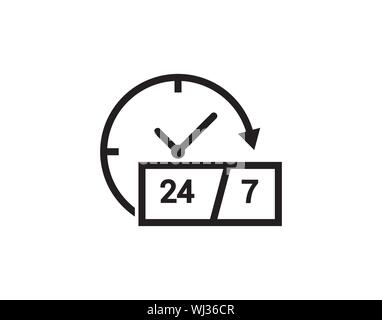 L'icône de service 24 heures image vectorielle Illustration de Vecteur
