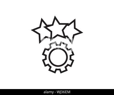 Vecteur d'icône de contrôle de la qualité de Gear Stars Illustration de Vecteur