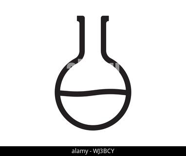 Flacon de laboratoire Chemistry Science Line Icon Vector Illustration de Vecteur
