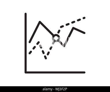 De plus en plus vecteur symbole graphique. Icône vecteur rapport financier. Arrière-plan blanc. EPS 10. - Vector Illustration de Vecteur