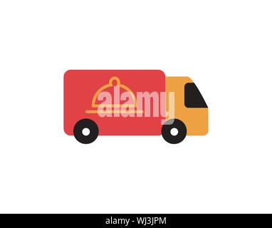 Camion alimentaire vector illustration, icône du design solide Illustration de Vecteur
