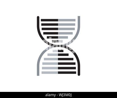 Illustration vectorielle de l'icône de la ligne de structure génétique de l'hélice d'ADN Illustration de Vecteur