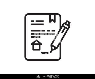 L'icône de contrats immobiliers image vectorielle Illustration de Vecteur