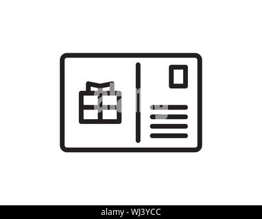 Icône de bon d'achat de carte-cadeau vecteur de ligne simple Illustration de Vecteur