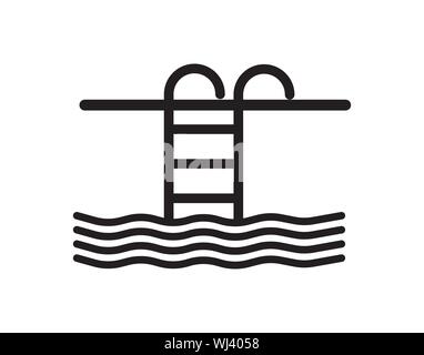 Télévision piscine icône. Les grandes lignes de haute qualité unique symbole de l'eau pour la conception web ou application mobile. Ligne fine des signes d'une conception de logo, carte de visite, etc. Illustration de Vecteur