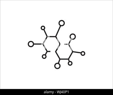 Vecteur icône molécule modèle plat - Vector Illustration de Vecteur
