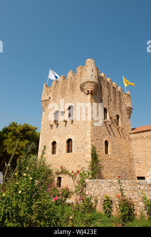 Château de l'île, près de Githyo sur le Péloponnèse Grec Banque D'Images