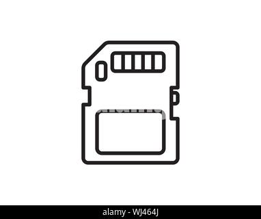 Le stockage des données, l'icône vecteur isolé de la carte mémoire qui peut être facilement modifiée dans n'importe quelle taille ou de modification. - Vector Illustration de Vecteur
