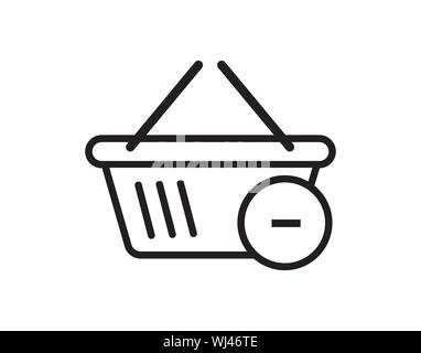 Panier avec retirer sign image vectorielle Illustration de Vecteur