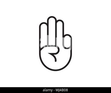 Geste avec trois doigts image vectorielle Illustration de Vecteur