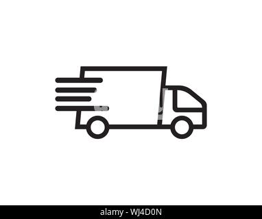 Expédition rapide des camions de livraison de l'icône image vectorielle ou van Illustration de Vecteur