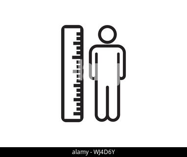 Mesure de la hauteur corps icône sur fond blanc image vectorielle Illustration de Vecteur