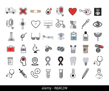 Illustration vectorielle de style plat pour jeu d'icônes médicales. Illustration de Vecteur