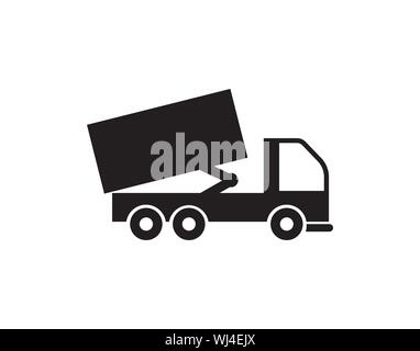Déchargement de camion benne beat, mono, l'icône de la ligne de transport de charge - Vector vector Illustration de Vecteur