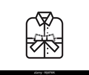 L'icône de la ligne mince chemise pliée. Vector Illustration moderne de Men's Wear. Illustration de Vecteur