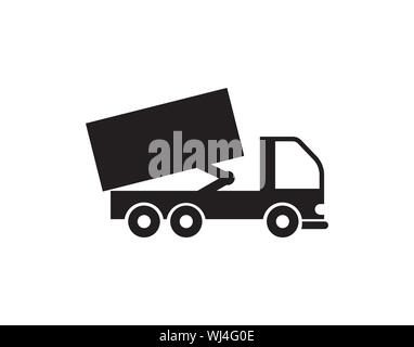 Déchargement de camion benne beat, mono, l'icône de la ligne de transport de charge - Vector vector Illustration de Vecteur
