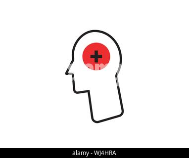Icône de la tête de la santé mentale symbole de psychologie médicale Illustration de Vecteur