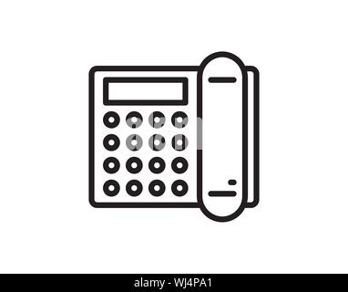 L'icône de la ligne de téléphone de bureau image vectorielle Illustration de Vecteur