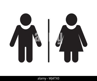 Icône symbole de signe de toilettes pour toilettes pour femmes pour hommes Illustration de Vecteur